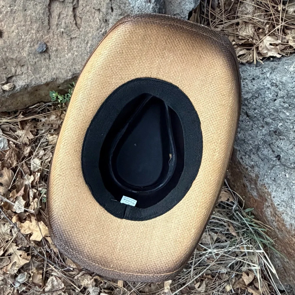 Western Cowboy Hat ⭐️ FESTIVAL NWT The Fallon Longhorn Accent Faux Leather Band - Picture 6 of 12